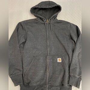 Dark grey Carharrt zip up heavyweight hoodie